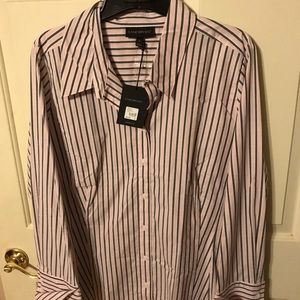 NWT Lane Bryant Button Up Pink/Grey